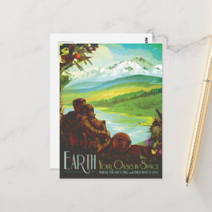 Carte Postale Annonce de voyage Sci-Fi, Planet Earth