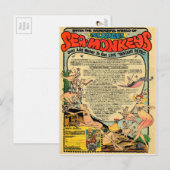 Carte Postale Annonce des singes de la mer vintage (Devant / Derrière)