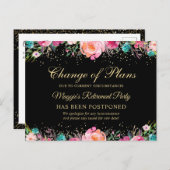 Carte Postale Annonce différée Fête de retraite florale (Devant / Derrière)