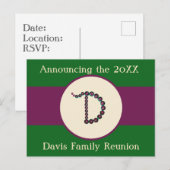 Carte Postale Annonce d'invitation à une réunion de famille Lett (Devant / Derrière)