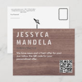 Carte Postale Annonce d'offre de code QR (Devant / Derrière)
