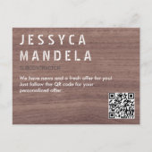 Carte Postale Annonce d'offre de code QR (Devant)