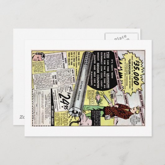 Carte Postale Annonce en uranium de détecteur (Devant / Derrière)