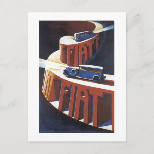 Carte Postale Annonce Fiat vintage