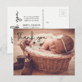 Carte Postale Annonce photo personnalisée pour bébé, Merci, (Devant / Derrière)