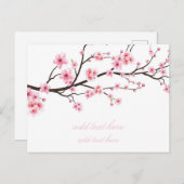 CARTE POSTALE ANNONCE PLATE : FLEURS DE SAKURA (Devant / Derrière)