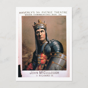 Carte Postale Annonce pour "John McCullough comme Richard III"