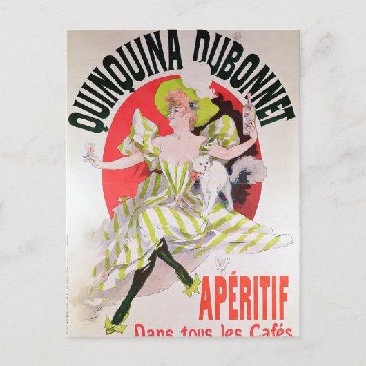 Carte Postale Annonce publicitaire Quinquina Dubonnet' (Devant)