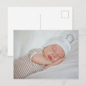 Carte Postale Annonce simple et moderne de photo de bébé (Devant / Derrière)