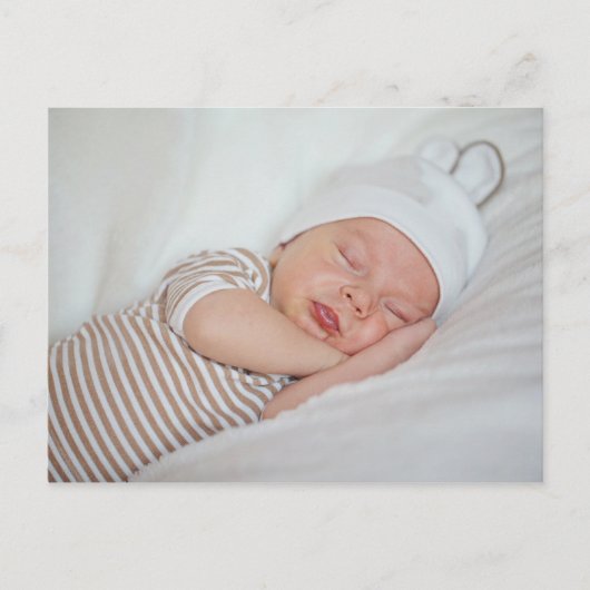 Carte Postale Annonce simple et moderne de photo de bébé (Devant)