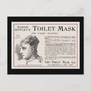 Carte Postale Annonce sur le masque de toilettes de Mme Rowley