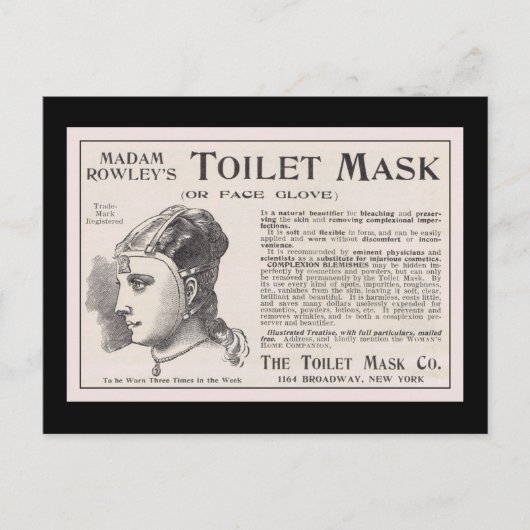 Carte Postale Annonce sur le masque de toilettes de Mme Rowley (Devant)
