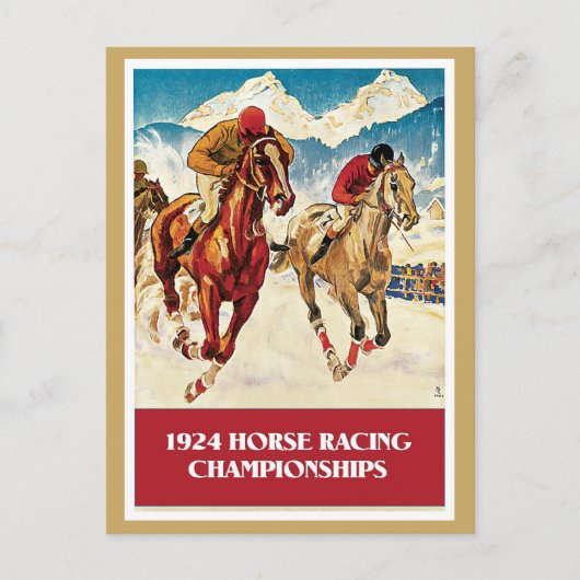 Carte Postale Annonce vintage 1924 Horse Racing (Devant)