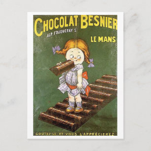 Carte Postale Annonce Vintage Chocolat Besnier
