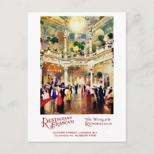 Carte Postale Annonce vintage d'âge jazz Restaurant Frascati (Devant)