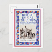 Carte Postale Annonce vintage de l'exposition Empire britannique (Devant / Derrière)