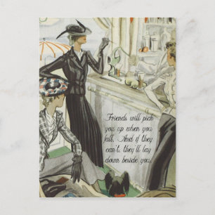 Carte Postale Annonce vintage de mode :  Amitié