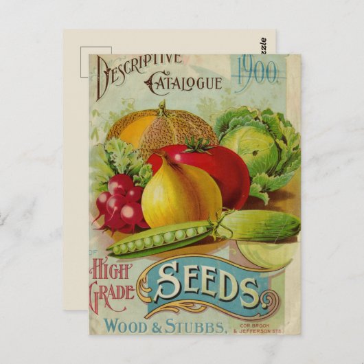 Carte Postale Annonce vintage de semences (Devant / Derrière)