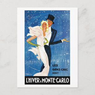 Carte Postale Annonce vintage Monte Carlo Winter Travel