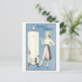 Carte Postale Annonce vintage pour chauffe-eau 1950 (Debout devant)