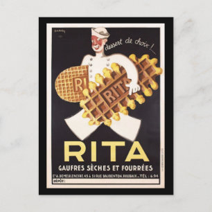 Carte Postale Annonce vintage Rita Biscuit
