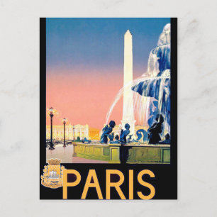 Carte Postale Annonce Voyage Paris vintage