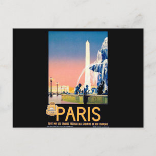 Carte Postale Annonce Voyage Paris vintage