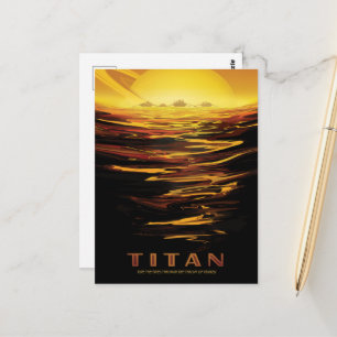 Carte Postale Annonce Voyage Sci-Fi, Moon Titan