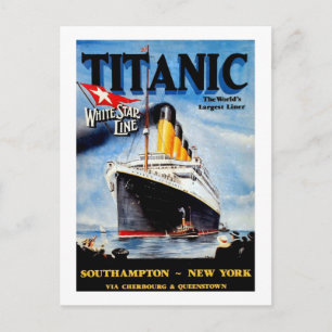 Carte Postale Annonce voyage Titanic RMS