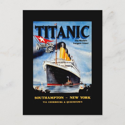 Carte Postale Annonce voyage Titanic RMS (Devant)