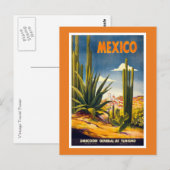 Carte Postale Annonce voyage vintage Mexique (Devant / Derrière)