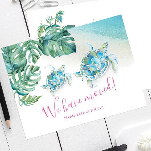 Carte Postale Annonces de déplacement de l'aquarelle tropicale