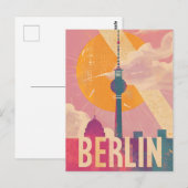 Carte Postale Annonces voyage Vintage rose Berlin (Devant / Derrière)