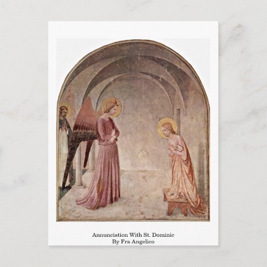 Carte Postale Annonciation Avec Saint Dominique Par Fra Angelico (Devant)
