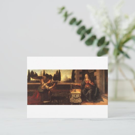 Carte Postale Annonciation de Léonard de Vinci c. 1472-1475 (Debout devant)