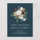 Carte Postale annonciation de noël florale joyeuse (Devant)