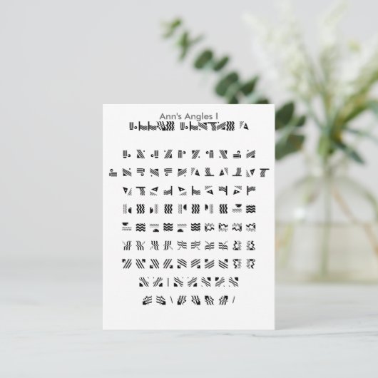 Carte Postale Ann's Angles I - Zazzle Font Sampler avec guide (Debout devant)