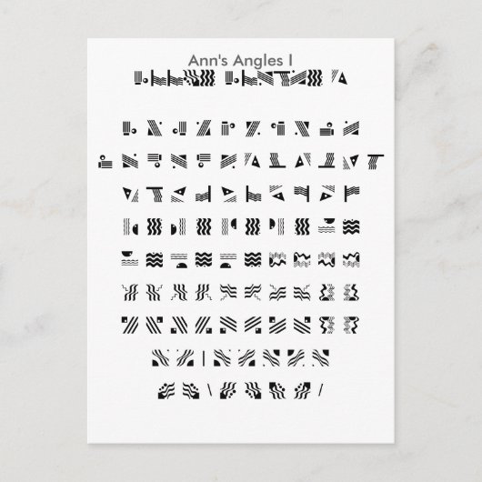 Carte Postale Ann's Angles I - Zazzle Font Sampler avec guide (Devant)