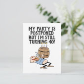 Carte Postale Annulation de fête d'anniversaire reportée Dessin (Debout devant)