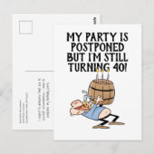 Carte Postale Annulation de fête d'anniversaire reportée Dessin (Devant / Derrière)
