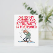 Carte Postale Annulation de la fête Cheers And Beers reportée (Debout devant)