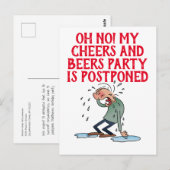 Carte Postale Annulation de la fête Cheers And Beers reportée (Devant / Derrière)