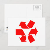Carte Postale Annuler le recyclage du symbole (Devant / Derrière)