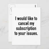 Carte Postale Annuler mon abonnement (Devant / Derrière)