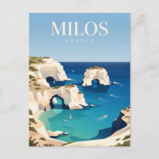 Carte Postale Anse Kleftiko Milos Grèce (Devant)