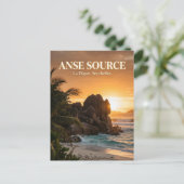Carte Postale Anse Source d'Argent, La Passe, La Digue (Debout devant)