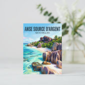 Carte Postale Anse Source d'Argent Seychelles (Debout devant)