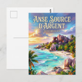 Carte Postale Anse Source d'Argent Seychelles (Devant / Derrière)