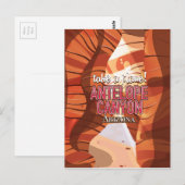 Carte Postale Antelope Canyon Arizona affiche de voyage. (Devant / Derrière)