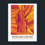 Carte Postale Antelope Canyon Arizona Travel Art Vintage<br><div class="desc">Antelope Canyon design vectoriel art. Le Navajo Upper Antelope Canyon est un canyon à fente dans le sud-ouest américain.</div>